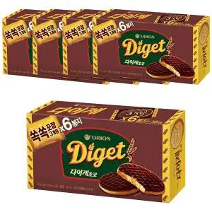 오리온 다이제 초코 312g, 5개
