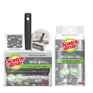 3M 클린컷 테이프클리너 필름형 핸들+리필 4개 / 대형 테이프크리너 돌돌이 찍찍이 스카치브라이트