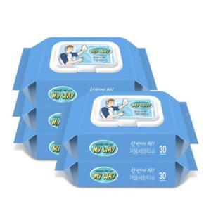 마이웨이 6단계 정제수 알코올티슈 거울세정티슈_캡형 30매 5팩 TV 모니터 컴퓨터 노트북 청소
