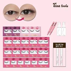 [티나툴스]NEW 티나툴스 쌍꺼풀+속눈썹(데일리샷16+내추럴샷2+파티샷2+글루2+용기2+핀셋2)