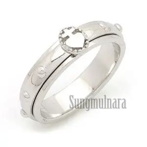 천주교 은 묵주반지/실버회전 성심십자가 반지rs065