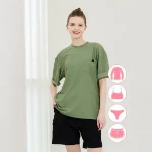 [하프클럽/베이직 엘르]베이직엘르 여성인 반팔 래쉬가드 비치반바지 세트 BEL-X002E