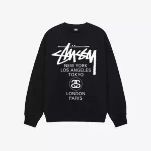 스투시 월드 투어 크루넥 맨투맨 블랙 3913860 3913792