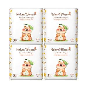 네추럴블라썸 슈퍼 소프트 비건기저귀 밴드 3단계(M) 26매x4팩