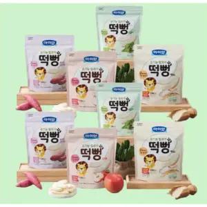 | 일동 후디스 | 아이얌 유기농쌀과자 떡뻥세트 (자색고구마2개+시금치2개+백미2개+사과2개) 8봉 성장기 어