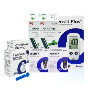 케어센스 혈당시험지50매+채혈침30G+삼현써지리뉴스왑100매 세트 x2개 [구매시 케어센스2 측정기]