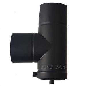 (흑관) 150mm 스텐연통   드레인티 /  화목난로 연통