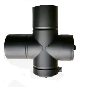 (흑관) 150mm  스텐연통   십자형드레인티   /화목난로 연통