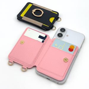 엑씨 부착형 스마트링 거치대 가죽 멀티포켓 카드지갑