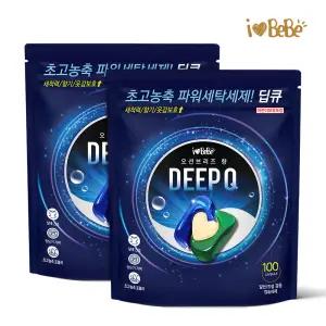 아이러브베베 딥큐 오션브리즈 캡슐세제 100개입+100개입 3in1/대용량/실내건조/드럼 일반 겸용