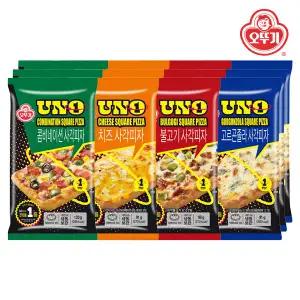 오뚜기 UNO 사각피자 4종 각 3개씩(콤비네이션/불고기/고르곤졸라/치즈)