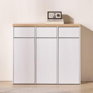 [필웰]E0자재 MN2074 3칸 업소용 가정용 재활용 분리수거함 1000 (슬림형) DVX