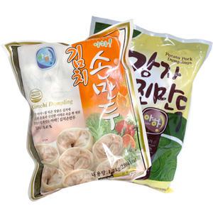 [미가푸드] 아하 고기 김치 손만두 1.4kg 고기 찐 감자 만두 2봉