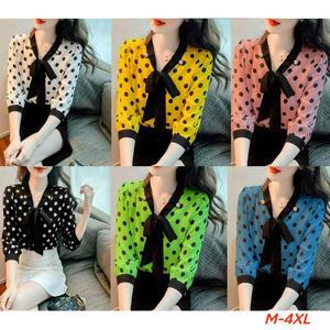 난타복 아랑고고장구 땡땡이 도트무늬 빅사이즈 블라우스 히객룩 공연복 라인댄스 댄스복 트로트