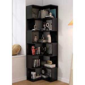 코너책장 모서리 원목 책꽂이 서재 수납장 거실 구석 틈새 선반 인테리어