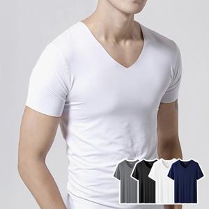 남성 에어리 심리스 반소매 런닝 쿨 냉장 무봉제 브이넥 언더셔츠 이너웨어 밀착핏 5장 세트