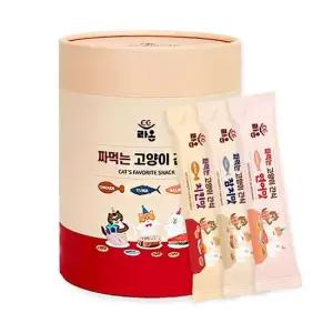네네린도 라온 짜먹는 고양이 간식 14g x 60p 참치 연어 치킨