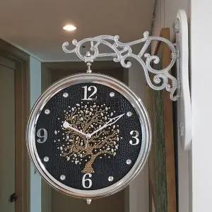 행운나무 무소음 양면시계  블랙  WFE1253