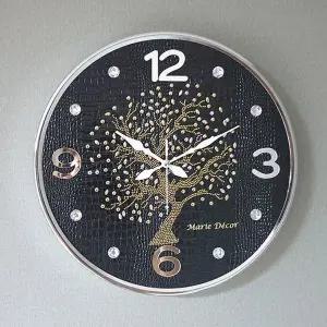 행운나무 무소음 벽시계 대  블랙 W4D0F4B