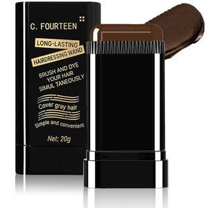 안전하고 편리한 빗 염색약, 흰머리 커버를 위한 휴대용 헤어 컬러 빗, 방수 및 땀 방지 컨실러 스틱, 2 in 1 인스턴트 여성 남성용 (브라운시 블랙, 02)