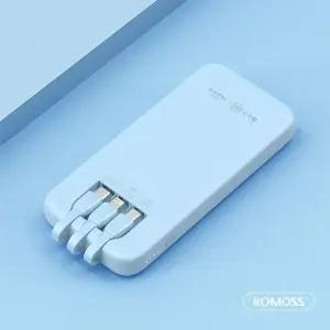 로모스 PHC10 15W 고속충전 보조배터리 블루 10000mAh 빌트인케이블 기내반입