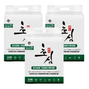 초심 최고급 특대형 배변 패드 그린 30매x3개 대형견 강아지 패드