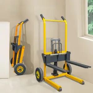 200KG 유압식리프트 수동리프트 지게차 접이식 직선바퀴 스테커 운반장비