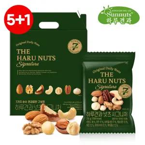 (G) [5+1][하루견과] 넛츠 시그니처 60입 견과세트 /순수견과7종 /봉당23g