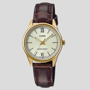 카시오 LTP-V005GL-9B 여성 골드 가죽밴드 손목시계 (10363665)