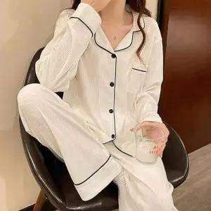 [QNU5T0YZ_58]여자실크잠옷 잠옷 홈웨어 긴팔 수면