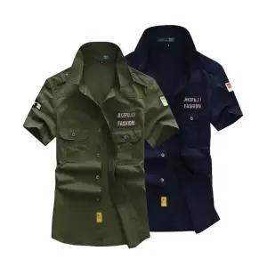 솔리드남방 남성 반팔 티셔츠 카라티 여름 남자 (WFJHJ8U)