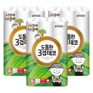 나무야나무야 도톰한3겹데코 30Mx30롤 3팩