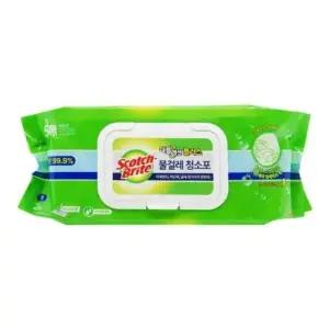 3M 물걸레 청소포 더블액션 대형 20매 일회용 물티슈 37x20cm  1개) 자재