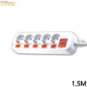 루넥스 5구 개별 스위치 멀티 탭 2호 1.5M/텝 플러그 코드 연장 연결 연장선 차단 가정용 사무실 사무용 오