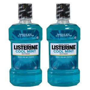 쿨민트 마우스워시 750ml x 2개 리스테린/구강/청결/가글/케어/액상/입냄새/구취/예방/제거/양치/구강청결
