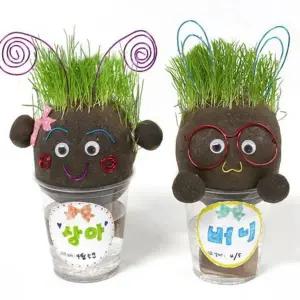 잔디 인형 만들기 어린이 키우기 5인 잔디 인형 키트 세트 과학실험 아트키트 창의력 꾸미기 장난감