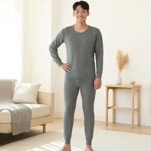 [TRY]남성 내복 도톰한 삼중직 젠틀보온남상하세트 겨울 보온내의 진회색
