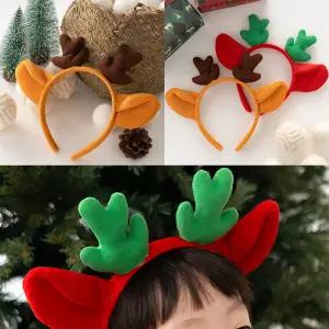 [문구티쳐] 민화 NEW 크리스마스 루돌프 머리띠 (2종택1) 파티가면 펠트 머리띠헤어밴드 크리스마스포토존 이벤트행사