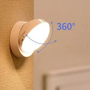 인체 감지 조명 건전지형 회전 인테리어 무선 센서등 복도 현관 360도 간접조명 온오프 붙이는 취침등