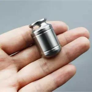 티타늄 약통 휴대용 목걸이 알약 케이스 비상약 캡슐 보관통 구급함