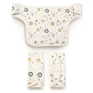 오가닉 신생아 아기띠턱받이 침받이세트 호랑이친구