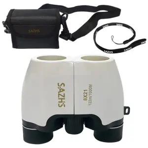 [사츠] 미니 망원경 8X21 화이트 + 전용가방 + 넥스트랩 세트