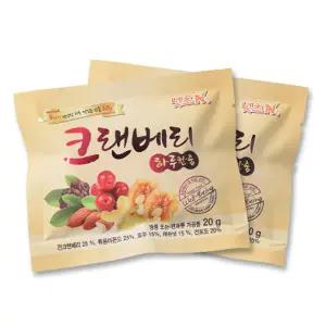 [넛츠앤] 크랜베리 하루한줌견과 100봉 + 호두 200g