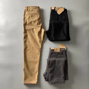 남성바지 겨울 기모 도톰 캐주얼 팬츠 순면 일자형 긴바지 심쿵빛