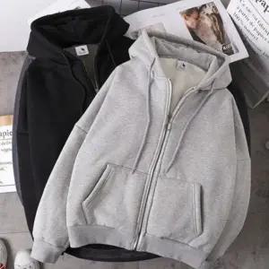 남녀공용 기모 후드 티 빅사이즈 루즈핏 두꺼운 남녀공용 기모 후드 집업 간절기 박스핏 오버핏 맨투맨