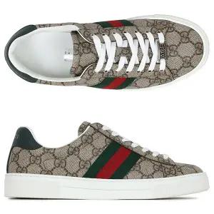 구찌 25FW 베이지 에보니 웹 에이스 스니커즈 760774 FACMZ 9746