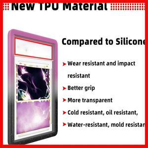 PSA 35PT 등급 카드 슬랩 스포츠 게임 보관 홀더용 그라데이션 실리콘 범퍼 케이스 가드 프로텍터 디스플레