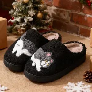 털 실내화 뽀글이 따뜻한 겨울 고양이 캐릭터 슬리퍼 거실화 귀여운 미끄럼 안감 쿠션 방지