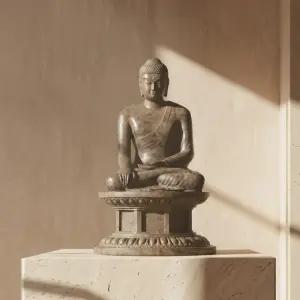 [여진불교X무형문화재 이진형장인] 청동 석굴암 본존불(순은채색) 불상미니어쳐 28cm(大)