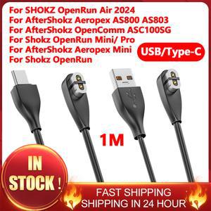 샥스 오픈런 에어용 마그네틱 충전기 USB C 타입 충전 케이블, Aftershokz Aeropex AS800, S803, S810, 샥스 오픈런 프로용